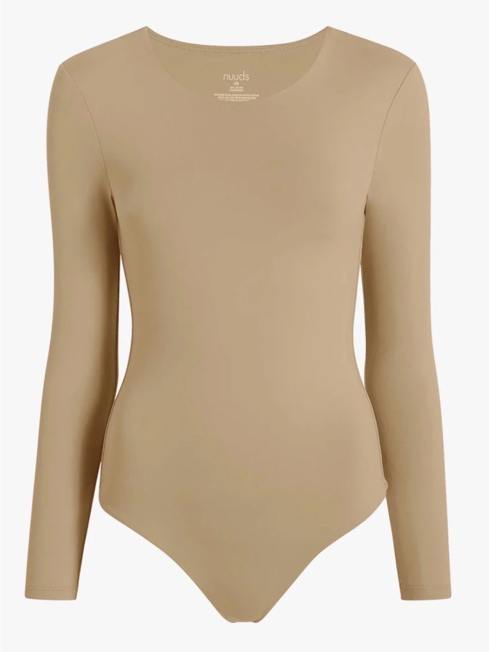 nuuds Long Sleeve Scoop Bodysuit in oat